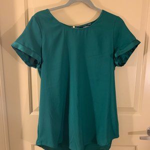 Express Satin V-Neck Gramercy Tee